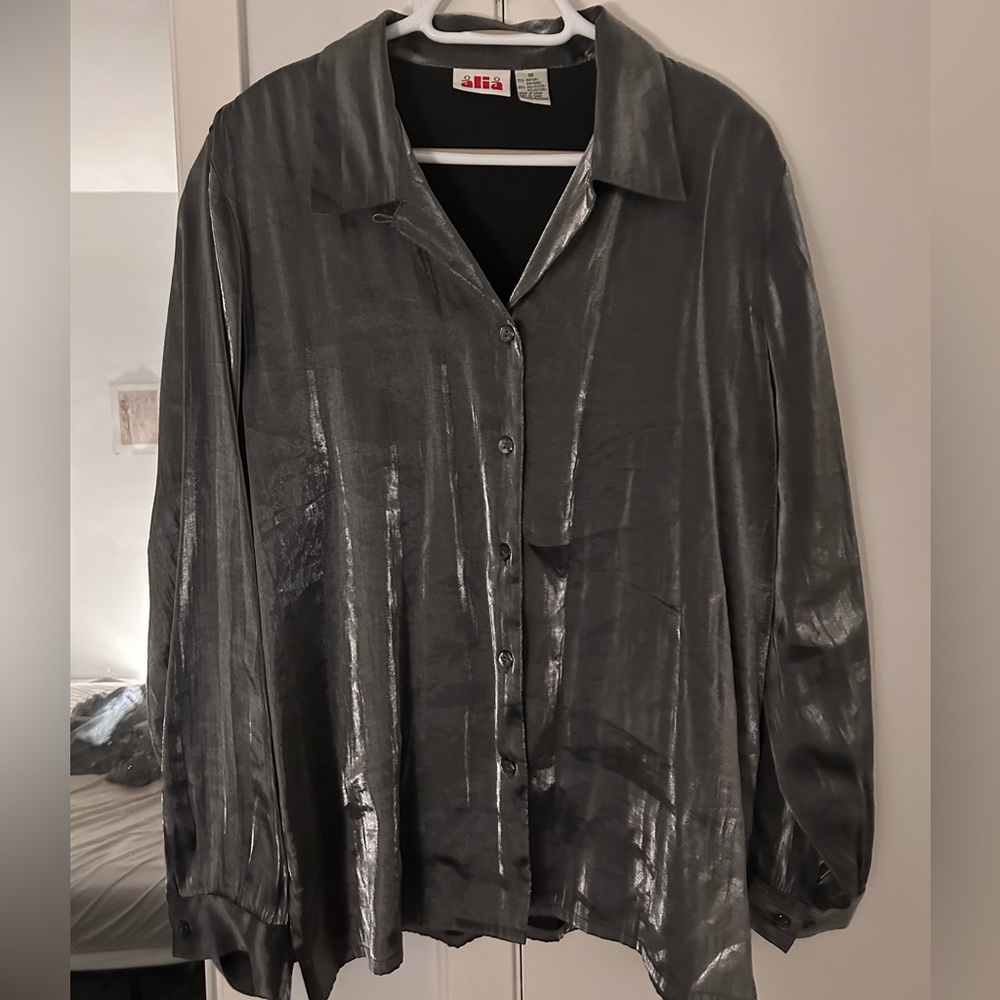 Metallic Button Down